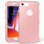 For iPhone 7 / 8 3 in 1 All-inclusive Shockproof Airbag Silicone + PC Case(Rose Gold)