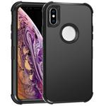 For iPhone XS Max 3 in 1 All-inclusive Shockproof Airbag Silicone + PC Case(Black)
