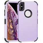 For iPhone XS Max 3 in 1 All-inclusive Shockproof Airbag Silicone + PC Case(Purple)