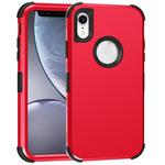 For iPhone XR 3 in 1 All-inclusive Shockproof Airbag Silicone + PC Case(Red)