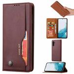 For Samsung Galaxy S25+ 5G Knead Skin Texture Flip Leather Phone Case(Wine Red)