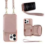For iPhone 12 Pro Max Multifunctional Zipper Wallet RFID Phone Leather Case(Rose Gold)