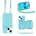 For iPhone 13 Multifunctional Zipper Wallet RFID Phone Leather Case(Mint Green)