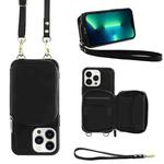 For iPhone 13 Pro Multifunctional Zipper Wallet RFID Phone Leather Case(Black)