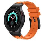 For Samsung Galaxy watch 4 / 5 / 6 AP Series Liquid Silicone Watch Band(Black Orange)