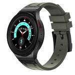 For Samsung Galaxy watch 4 / 5 / 6 AP Series Liquid Silicone Watch Band(Black Green)