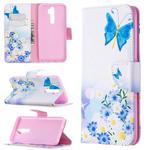 For Oppo A5 (2020) / A9 (2020) Colored Drawing Pattern Horizontal Flip Leather Case with Holder & Card Slots & Wallet(Flower and Butterfly)
