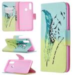 For Oppo A31 (2020) / A81 Colored Drawing Pattern Horizontal Flip Leather Case with Holder & Card Slots & Wallet(Feather)