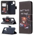 For Samsung Galaxy A21s Colored Drawing Pattern Horizontal Flip Leather Case with Holder & Card Slots & Wallet(Bear)