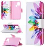 For Samsung Galaxy A21s Colored Drawing Pattern Horizontal Flip Leather Case with Holder & Card Slots & Wallet(Sun Flower)