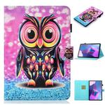 For Lenovo Tab P12 2023 / TB370FU Coloured Drawing Stitching Smart Leather Tablet Case(Owl)
