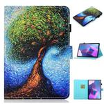 For Lenovo Tab P12 2023 / TB370FU Coloured Drawing Stitching Smart Leather Tablet Case(Abstract Tree)