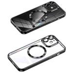 For iPhone 11 MagSafe CD Texture Metal Lens Frame Full Coverage Phone Case(Black)