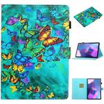 For Lenovo Tab P12 2023 / TB370FU Coloured Drawing Stitching Smart Leather Tablet Case(Green Butterfly)