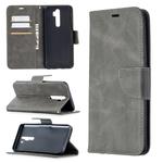 For Oppo A5 (2020) / A9 (2020) Retro Lambskin Texture Pure Color Horizontal Flip PU Leather Case with Holder & Card Slots & Wallet & Lanyard(Grey)