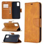 For Oppo A72 / A52 / A92 Retro Lambskin Texture Pure Color Horizontal Flip PU Leather Case with Holder & Card Slots & Wallet & Lanyard(Yellow)