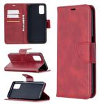 For Oppo A72 / A52 / A92 Retro Lambskin Texture Pure Color Horizontal Flip PU Leather Case with Holder & Card Slots & Wallet & Lanyard(Red)