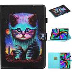 For Lenovo Tab M11/ Xiaoxin Pad 11 2024 Coloured Drawing Stitching Smart Leather Tablet Case(Night Cat)