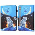 For Lenovo Tab P12 2023 / TB370FU Coloured Drawing Stitching Smart Leather Tablet Case(Double Shadow Tiger)