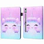 For Lenovo Tab P12 2023 / TB370FU Coloured Drawing Stitching Smart Leather Tablet Case(Unicorn)