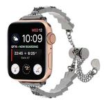 For Apple Watch Series 4 40mm Shell Beads Chain Bracelet Metal Watch Band(Black White)