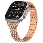 For Apple Watch Ultra 49mm Devil Eye Diamond Bracelet Metal Watch Band(Rose Gold)