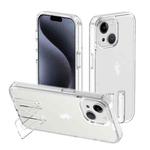 For iPhone 15 Plus Shockproof Terminator Phone Case with Holder(Glitter White)