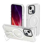 For iPhone 15 Plus Shockproof Terminator MagSafe Phone Case with Holder(Transparent)
