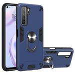 For Huawei Nova 7 SE / P40 Lite 5G 2 in 1 Armour Series PC + TPU Protective Case with Ring Holder(Sapphire Blue)