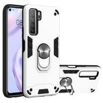 For Huawei Nova 7 SE / P40 Lite 5G 2 in 1 Armour Series PC + TPU Protective Case with Ring Holder(Silver)
