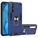 For OPPO Reno3 Pro (India) 2 in 1 Armour Series PC + TPU Protective Case with Ring Holder(Sapphire Blue)