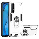 For OPPO Reno3 Pro (India) 2 in 1 Armour Series PC + TPU Protective Case with Ring Holder(Silver)