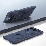 For OPPO Find X6 Pro Magsafe Hidden Fold Holder Full Coverage Shockproof Phone Case(Blue)