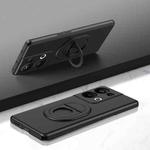 For OPPO Reno9 Pro+ Magsafe Hidden Fold Holder Full Coverage Shockproof Phone Case(Black)