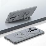 For OPPO Find X7 Magsafe Hidden Fold Holder Full Coverage Shockproof Phone Case(Grey)