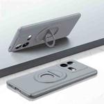 For vivo iQOO Neo8 Pro / Neo8 Magsafe Hidden Fold Holder Full Coverage Shockproof Phone Case(Grey)