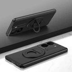 For vivo iQOO Z7X Magsafe Hidden Fold Holder Full Coverage Shockproof Phone Case(Black)