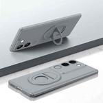 For vivo S17 Magsafe Hidden Fold Holder Full Coverage Shockproof Phone Case(Grey)