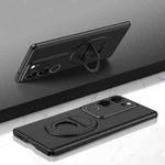 For vivo S17 Pro Magsafe Hidden Fold Holder Full Coverage Shockproof Phone Case(Black)
