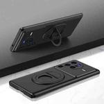 For vivo X80 Pro Magsafe Hidden Fold Holder Full Coverage Shockproof Phone Case(Black)