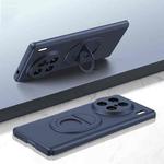 For vivo X90 Pro+ Magsafe Hidden Fold Holder Full Coverage Shockproof Phone Case(Blue)