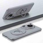 For Huawei P70 Art Magsafe Hidden Fold Holder Full Coverage Shockproof Phone Case(Grey)