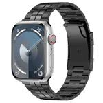 For Apple Watch Series 9 45mm Tortoise Buckle Titanium Steel Watch Band(Black)