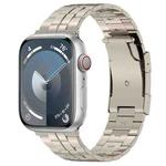For Apple Watch Series 9 45mm Tortoise Buckle Titanium Steel Watch Band(Starlight)