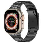 For Apple Watch Ultra 49mm Tortoise Buckle Titanium Steel Watch Band(Black)