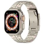 For Apple Watch Ultra 49mm Tortoise Buckle Titanium Steel Watch Band(Starlight)