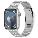 For Apple Watch Series 8 45mm Tortoise Buckle Titanium Steel Watch Band(Silver)