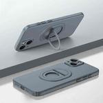 For iPhone 15 Magsafe Hidden Fold Holder Full Coverage Shockproof Phone Case(Grey)