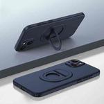 For iPhone 15 Plus Magsafe Hidden Fold Holder Full Coverage Shockproof Phone Case(Blue)