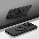 For iPhone 15 Pro Magsafe Hidden Fold Holder Full Coverage Shockproof Phone Case(Black)